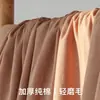 100% Algodón de Fibra Larga Alta Densidad de Hilos Cepillado Pieza Única Algodón Puro Grosor Sábana Ajustable Cobertura Total Todo Algodón Cubre Cama Color Sólido Satén