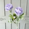 3 Flores de Peonía Artificiales con Acabado de Terciopelo para Arreglos de Boda, Arreglos Florales y Decoración de Sala de Estar