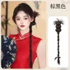 Novo Acessório de Cabelo Trançado Estilo Chinês com Presilha de Garra, Laço Lateral Estilo Chinês Antigo, Rabo de Cavalo Torcido Trançado Falso