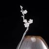 Nuevo Pinza para el Cabello de Plata S925 Estilo Chino Clásico Paso Agitado Peinado Dinastía Han Flor de Ciruelo Tocado de Flor de Palacio Retro