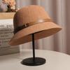 Sombrero de Pescador de Algodón de Verano Transpirable de Diseño para Mujer Estilo Coreano para Exterior Sombrero para el Sol Sombrero Protector Solar Cinturón de Moda Sombrero para el Sol