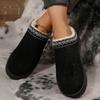 Outono e Inverno 2025 Novos Sapatos de Algodão Peludos Grossos Versáteis Meia-Boca Tamanho Grande Comércio Exterior Europeu e Americano Leves para Mulheres