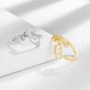 Anillo de moda con forma de corazón, joyería transfronteriza europea y americana, diseño de letra de amor para mujer, personalidad sinuosa, joyería de mano de amor de lujo ligera