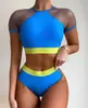 Nuevo Traje de Baño con Vendaje de Malla Bikini Sexy de Cintura Alta 2026 Ropa de Baño Transfronteriza Europea y Americana 76614