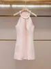 Vestido de Verano Elegante Estilo Francés con Perlas y Cuello Redondo sin Mangas para Mujer de Alta Gama de Shenzhen Nanyou