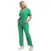 Ropa para Lavar a Mano Transfronteriza Traje Dividido de Manga Corta Uniforme de Belleza y Enfermería Femenino Ropa de Limpieza de Hospital Micro-bomba
