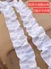 Saia de Roupa Lolita Retro Alargada Branca Roupa de Cama para Casa Tecido de Algodão Cortina Babados Rendas Acessórios