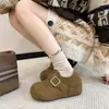 Zapatos Birkenstock de Suela Gruesa para Personas Bajas Mujer 2026 Otoño Nuevo Estilo Aumentan la Altura 7cm Piel Mate Slip-on Retro Zapatos Individuales