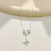 Nuevo Collar con Colgante de Mariposa Incrustado de Diamantes, Diseño de Nicho a la Moda, Versátil, Joyería Fresca y Dulce