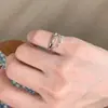 Anillo Plano Popular de Xiaohongshu, Anillo de Cola de Borla Normcore, Anillo para Meñique, Anillo Retro Elegante, Exquisito de una Pieza Envío Directo