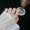 Anillo de tulipán con concha blanca en plata esterlina S925, diseño de nicho, anillo de dedo con flor de diamante rosa Sense, apertura ligera de lujo para mujer