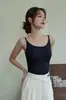 Camisola sin costuras con hermoso diseño en la espalda, sujetador integrado, estilo largo, adecuada para usar como prenda exterior o para capas, con copas en el pecho, top base para mujer
