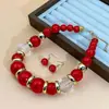 Nuevo Collar de Perlas Cadena Clavícula Joyería Nicho Francesa de Alta Gama Cadena de Cuello con Cuentas + Set de Aretes