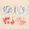Molde de Silicone Flor de Pessegueiro Simulado Ferramenta para Artesanato Argila para Colagem Gesso Molde Clipe para Saída de Ar Condicionado Decoração de Bolo