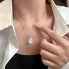 Colar com Pingente de Cabacinha Pequena Doce e Fresco Transparente para Mulheres, Novo Estilo Chinês Nicho High-End Corrente para Clavícula Acessório de Pescoço Venda por Atacado