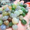 Jade Hetian Natural Material Qinghai Jade Cuentas Dispersas con Azúcar Cuadrado Duobao DIY Joyería Pulsera Collar Accesorios Venta al por Mayor