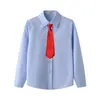 Camisas Blancas para Niños, Conjuntos de Camisas de Manga Larga para Niños, Uniformes Escolares Primarios, Camisas Blancas para Niñas, Atuendos de Presentación para Niños Mayores