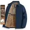 Popular chaqueta gruesa con solapas y forro polar genuino para hombre, adecuada para hombres de mediana edad y mayores, chaqueta de estilo casual de negocios, atuendo de papá