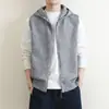 Chaleco con capucha para hombre 2026 Cárdigan de punto Ropa exterior Estilo Old Money juvenil Top