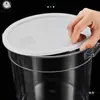 Cubo de Gelatina de Hielo Comercial Transparente Gran Capacidad Redondo con Tapa Puesto Callejero Dispensador de Gelatina de Hielo Cubo para Jarabe Contenedor de Almacenamiento Cuadrado