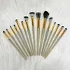 Nuevo juego de 13 brochas de maquillaje doradas transfronterizo, brocha para sombras de ojos, brocha para ojos, juego completo de brochas de maquillaje de cerdas suaves, venta al por mayor desde el fabricante