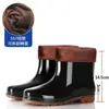 Botas de lluvia de caña alta, engrosadas y resistentes al desgaste, con suela de goma, para hombres y mujeres, con propiedades antideslizantes, resistentes a ácidos y álcalis, impermeables y cálidas, adecuadas para uso en invierno y sitios de construcción.