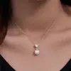 Cadena Simple para Clavícula Joyería de Plata Diseño de Nicho Sentido de Lujo Ligero Plata s925 Corazón de Plata Zirconia Perla Collar Personalizado de Fábrica