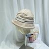 Sombrero de Pescador Plisado de Color Combinado Simple Estilo Japonés para Niños Otoño e Invierno Artístico Elegante Gorro Domo Viaje Casual Sombrero para el Sol