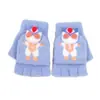 Guantes de Ultraman Tridimensional para Niños con Solapa para Otoño e Invierno Lindos Dibujos Animados Forrados de Felpa Cálidos para Estudiantes de Primaria Guantes de Cinco Dedos para Escribir