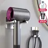 Estante para secador de pelo de baño Estante de almacenamiento de baño Colgante de pared Aluminio espacial Sin perforaciones Estante de almacenamiento para secador de pelo