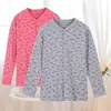 Abrigo de otoño para mujer con botones al frente para madres y personas mayores, cárdigan 100% algodón, suéter de algodón de manga larga para mediana edad y personas mayores