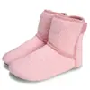 Zapatos de casa de invierno de caña alta con forro de felpa y velcro para hombres y mujeres, zapatos cerrados de algodón cálido para interior con suelas suaves y diseño antideslizante para uso doméstico