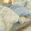 Conjunto de cama de quatro peças 100% algodão puro lençol de cama para dormitório capa de edredom estilo lençol com elástico de três peças para todas as estações universal 4