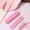 Kit de 6 Herramientas para Uñas Esponja Lima de Uñas Lima de Madera Bloque de Tofu Tira Corta de Pulido Cepillo de Cuerno Palillo de Madera