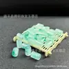 Ba Shan Jade Tipo Hielo Patrón de Flor Azul Agujero Grande Corte Recto Columna Recta Cuentas Cilíndricas Cuentas Espaciadoras Lulutong Jade Accesorios Joyería Venta al por Mayor