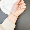 Novedad Pulsera Dorada Arena Antigua Color Esmalte Gota de Aceite Bolsa de la Suerte Pulsera Ping An Joya para Mujer Estilo Lujo Ligero Gama Alta Primera Joyería