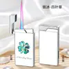 WD-915 CaiBei Encendedor Inflable Nuevo de Moda Creativo y Personalizado, Encendedor de Cigarrillos de Llama Directa a Prueba de Viento con Tanque de Gas Visible