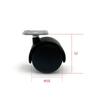 Roda universal plana de plástico com superfície de pulverização, rodízio móvel resistente a impactos, rodízio de móveis de alta qualidade, roda universal