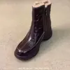 Botas de algodón forradas de polar para invierno, cálidas y elegantes, nuevas botas de nieve negras versátiles 2026 para mujer, a la moda y adelgazantes, de suela gruesa, botines de estilo coreano