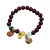 Pulsera de cinabrio pulsera arena dorada púrpura bestia dorada pulsera para mujer simple retro estilo étnico joyería regalo para año de nacimiento