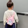 Nova Mochila de Ombro Infantil 2025 Jardim de Infância Desenho Animado Unicórnio Bolsa de Casca Dura Bolsa de Peito Fofa para Meninos e Meninas