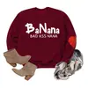 Banana bad ass nana Amazon eBay sitio independiente de moda versátil sudadera de mujer con mangas de corazón