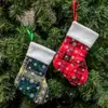Decorações de Natal Transfronteiriças, Enfeites para Árvore de Natal, Artigos de Natal, Meias Pequenas Xadrez Vermelho e Verde Atacado