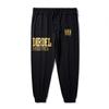 Pantalones deportivos para hombre talla grande de marca de moda cuatro estaciones letras doradas personalidad hilo cintura elástica tobillo atado pantalones de chándal D3708