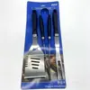 Bolsa Portátil de Tecido Oxford Conjunto de Grelha com Cabo de Aço Inoxidável 410 Ferramentas para Churrasco Garfo Espátula Pegador Escova de Limpeza Escova para Grelha