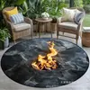 Alfombra Redonda para Hoguera de Terciopelo de Cristal Amazon Alfombra de Sala de Estar Sofá Redondo Mesa de Café Manta Cesta Colgante Manta Alfombra Decorativa