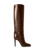 2024 Botas de Moda y Sexy de Caña Alta con Punta Redonda y Tacón de Aguja, Decoración Metálica, Botas de Moda Otoño e Invierno Nuevas hasta la Rodilla, Tacones Altos