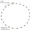 Collar de Acero Inoxidable Transfronterizo con Cuentas de Cristal y Cristal Dulce Turquesa Piedra Natural Personalizado Cadena Clavicular de Alta Gama