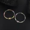 Explosões transfronteiriças Europa e Estados Unidos pulseira tennis colorida formato coração 4*4mm amantes empilhadas corrente tennis hip-hop corrente amor