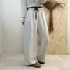 Pantalones holgados de algodón y lino para otoño, nuevos pantalones rectos de algodón para primavera-verano, pantalones largos de cintura elástica, pantalones tipo harén para mujer, casual